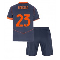 Stroje piłkarskie Inter Milan Nicolo Barella #23 Koszulka Trzeciej dla dzieci 2025-26 Krótki Rękaw (+ szorty)